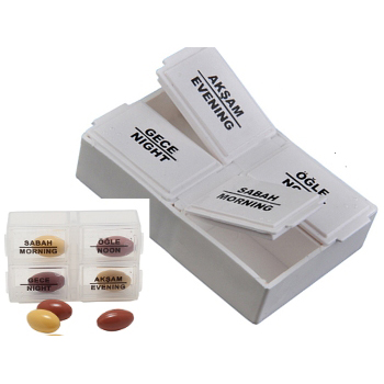 4 section Daily Medicine Case for Pills/Vitamin/Fish Oil/Supplements